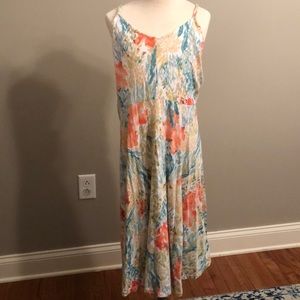 Multi colored spaghetti strap dress.